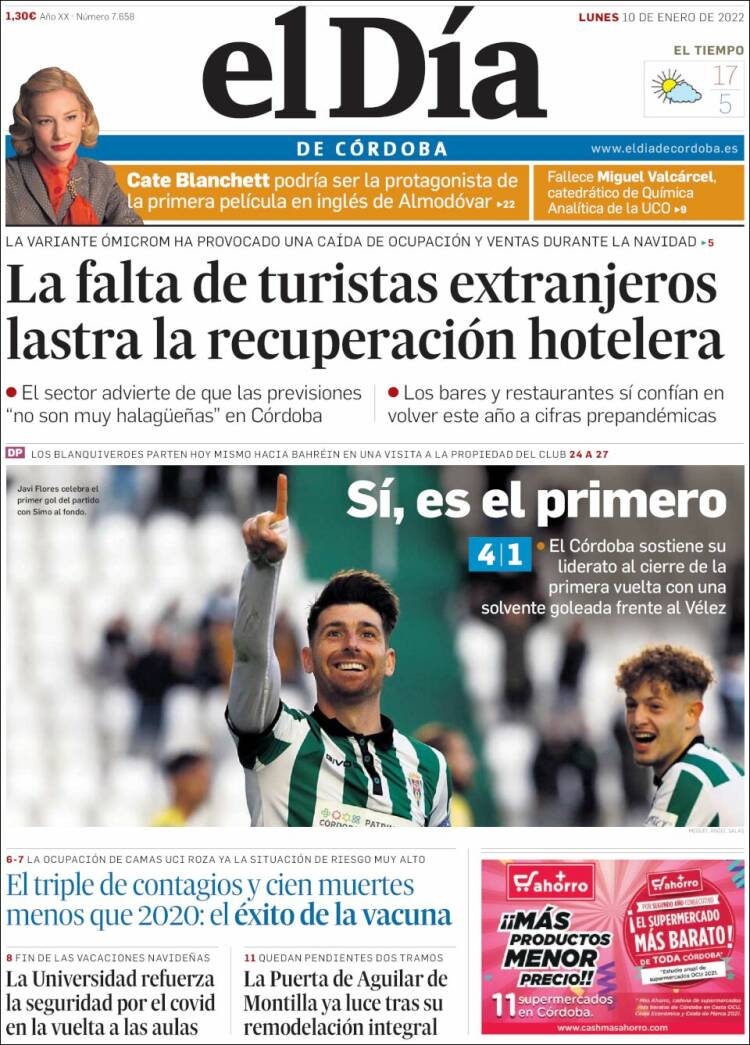 Portada de El Día de Córdoba (Espa&ntilde;a)