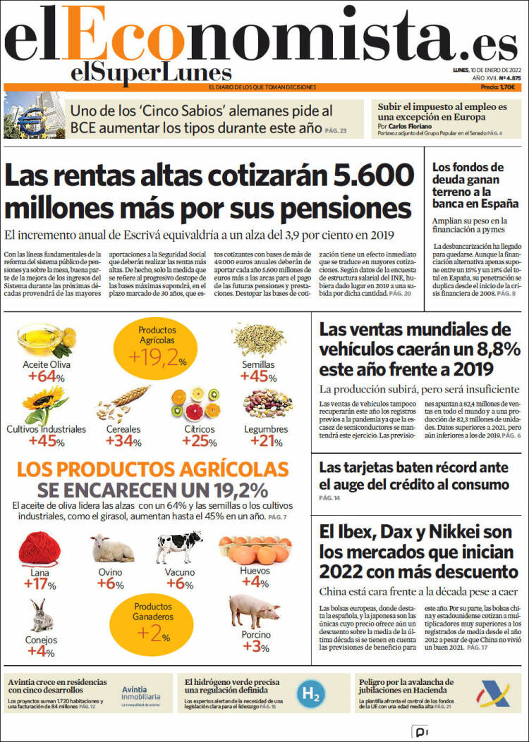 Portada de El Economista (Espa&ntilde;a)