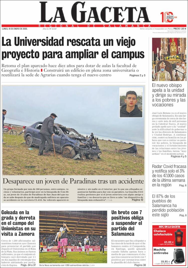 Portada de La Gaceta de Salamanca (Espa&ntilde;a)