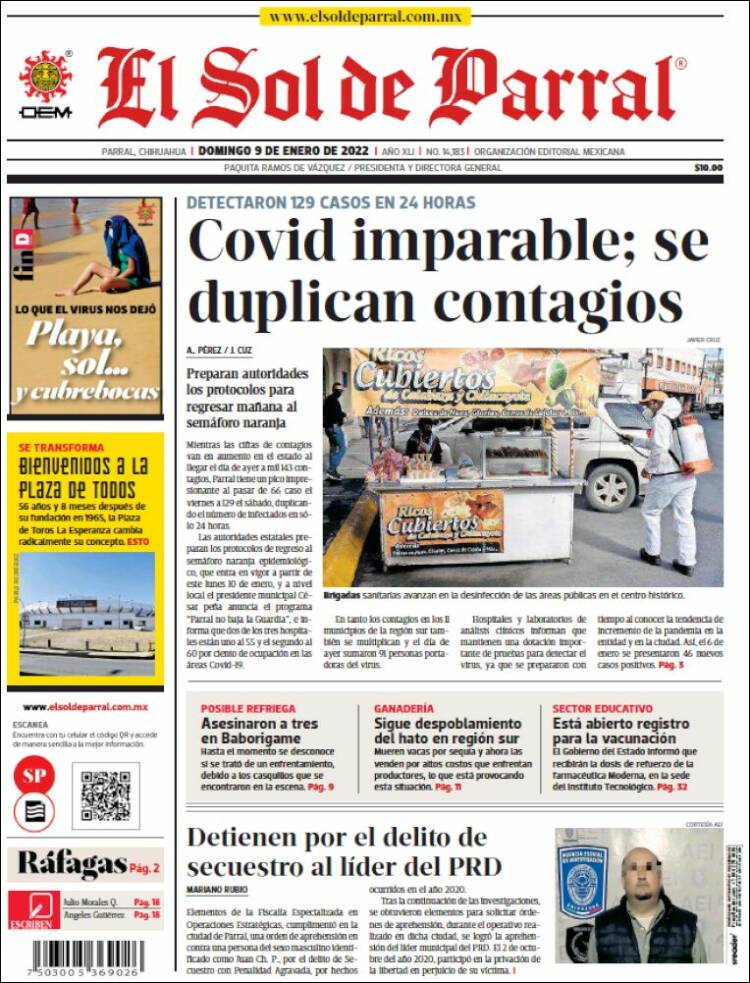 Portada de El Sol de Parral (M&eacute;xico)