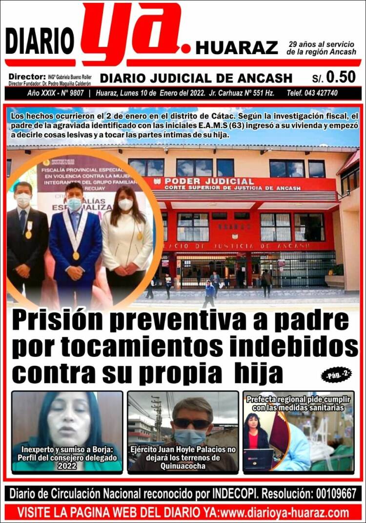 Portada de Diario Ya (Per&uacute;)