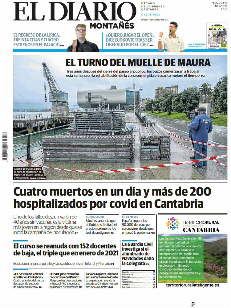 Portada de El Diario Montañés (Espa&ntilde;a)