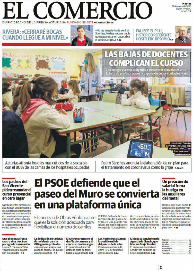 Portada de El Comercio - Gijón (Espa&ntilde;a)