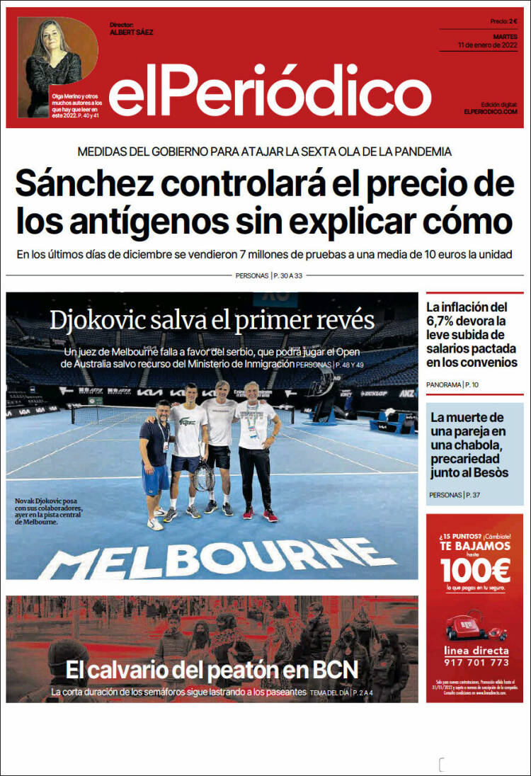 Portada de El Periódico (Espa&ntilde;a)