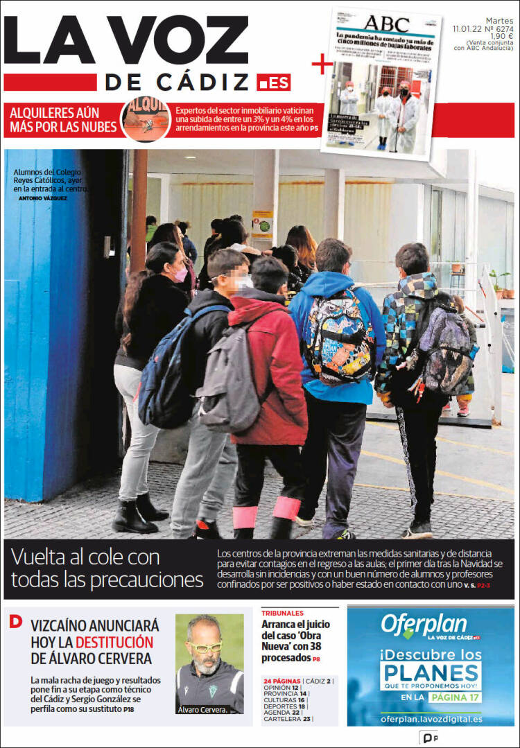 Portada de La Voz de Cádiz (Espa&ntilde;a)