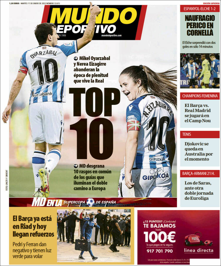Portada de Mundo Deportivo Gipuzkoa (Espa&ntilde;a)
