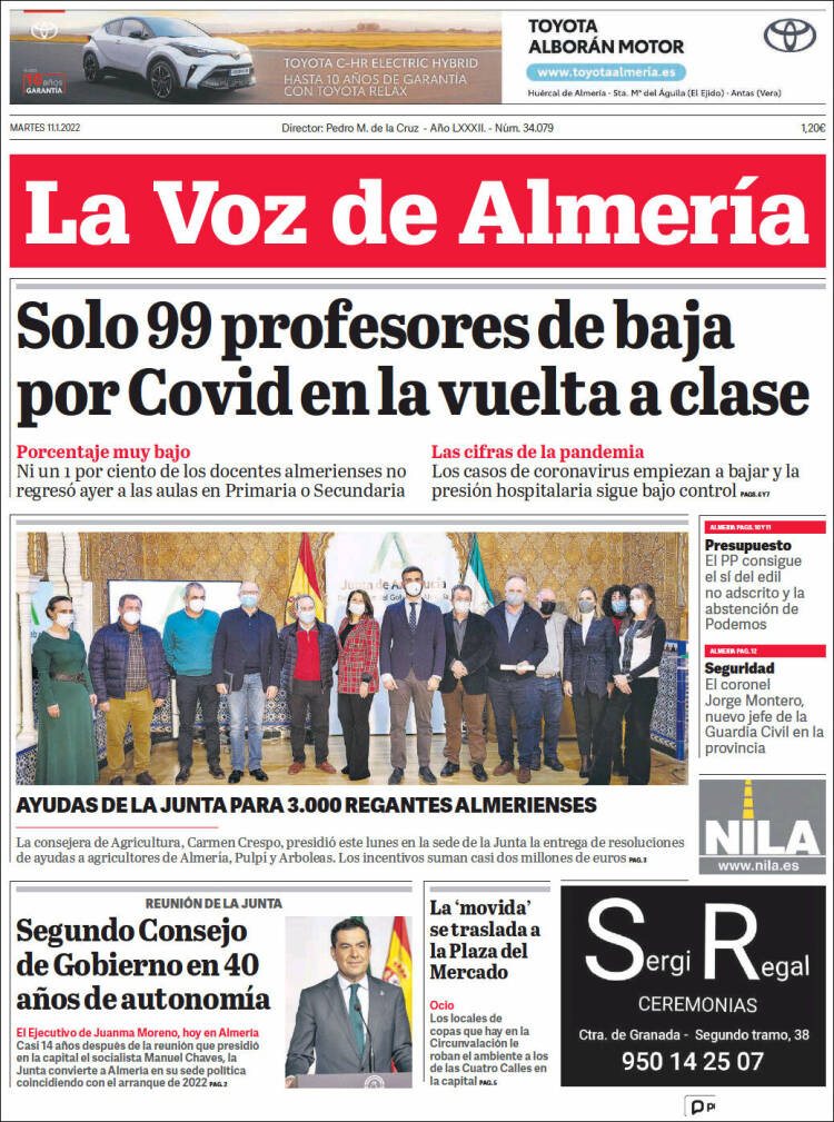 Portada de La Voz de Almería (Espa&ntilde;a)