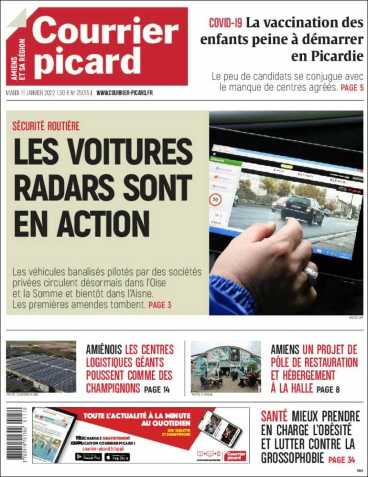 Portada de Courrier Picard (Francia)