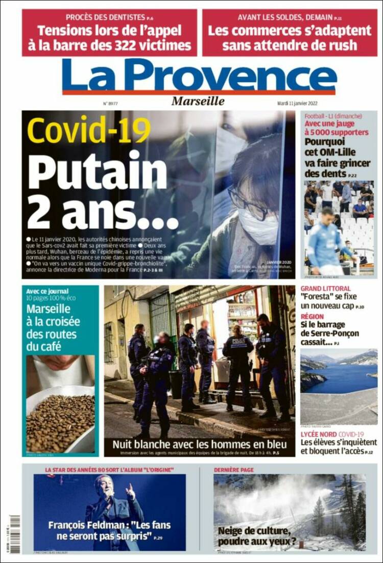 Portada de La Provence (Francia)