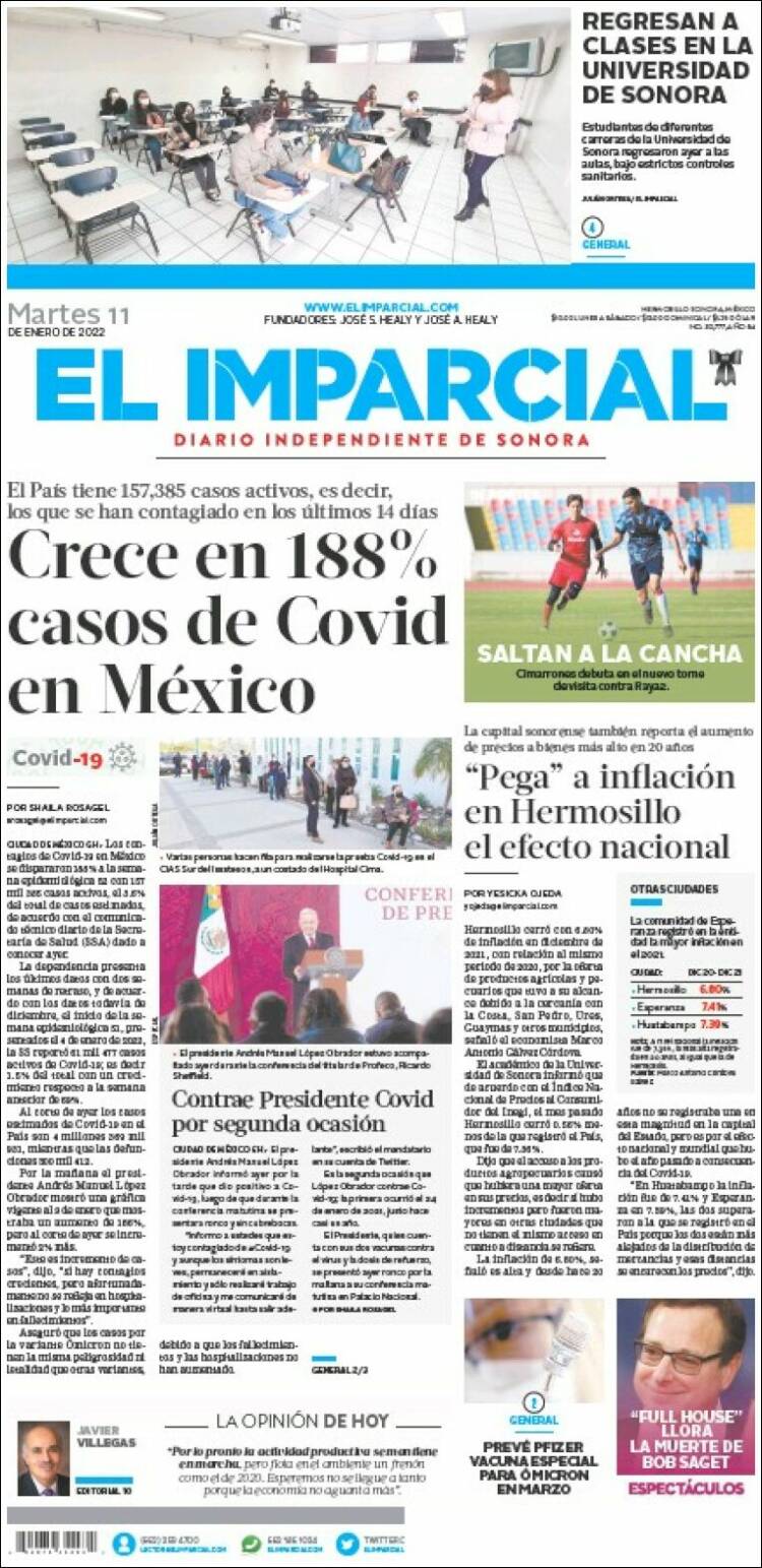 Portada de El Imparcial (M&eacute;xico)