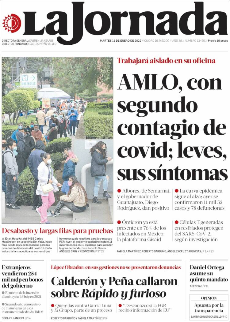 Portada de La Jornada (M&eacute;xico)