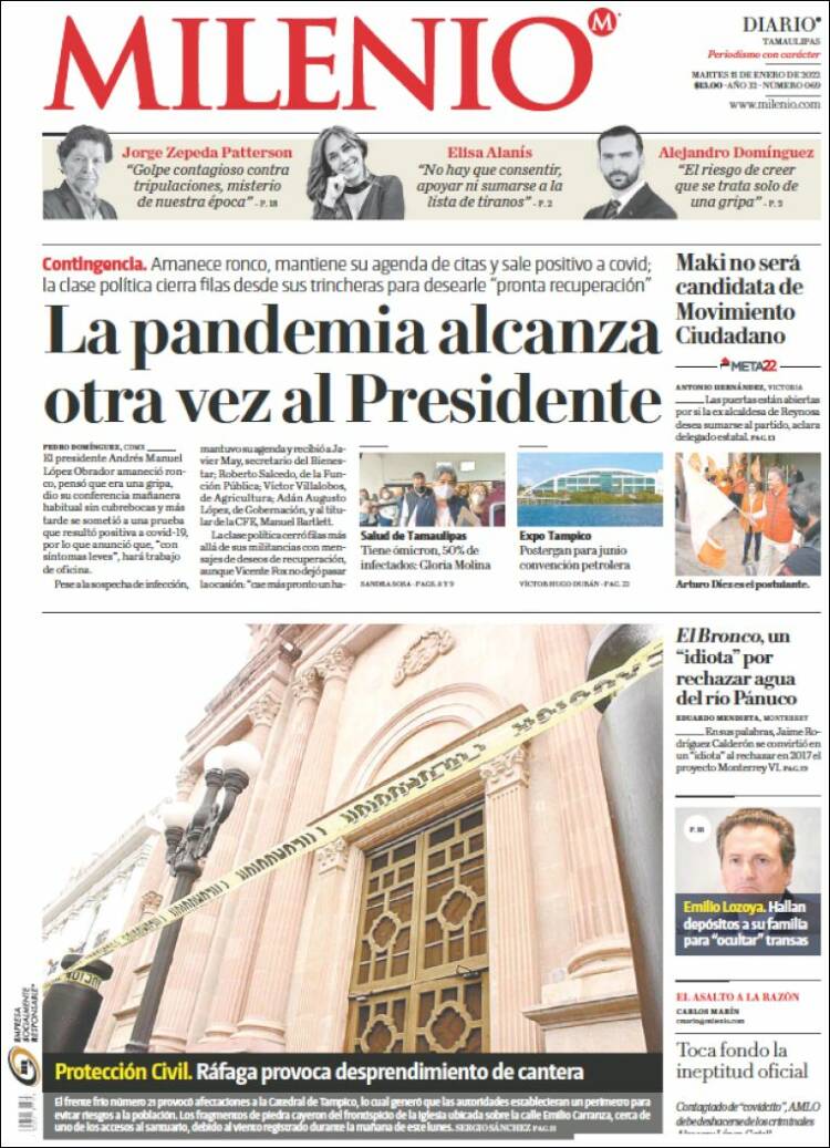 Portada de Milenio - Tamaulipas (M&eacute;xico)