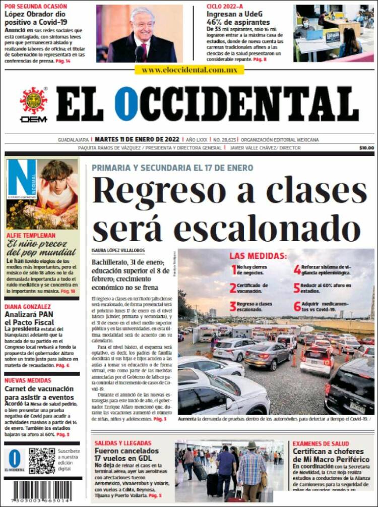 Portada de El Occidental (M&eacute;xico)