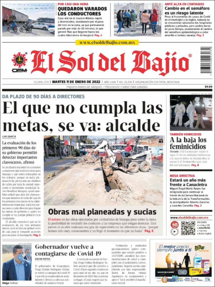 Portada de El Sol del Bajio (M&eacute;xico)