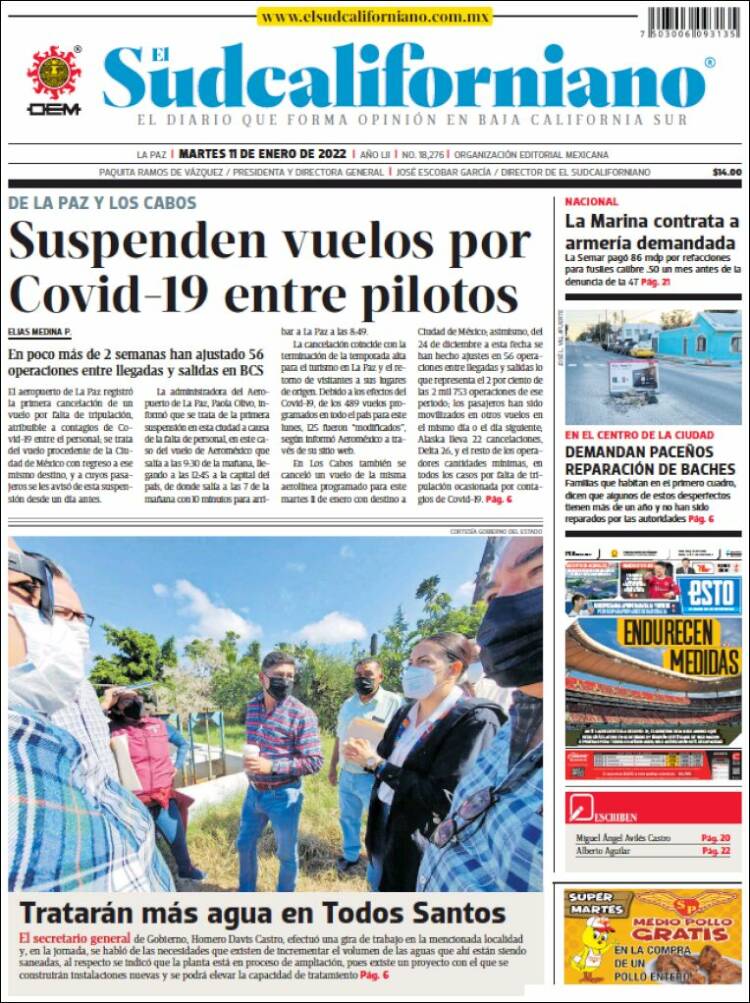 Portada de El Sudcaliforniano (M&eacute;xico)