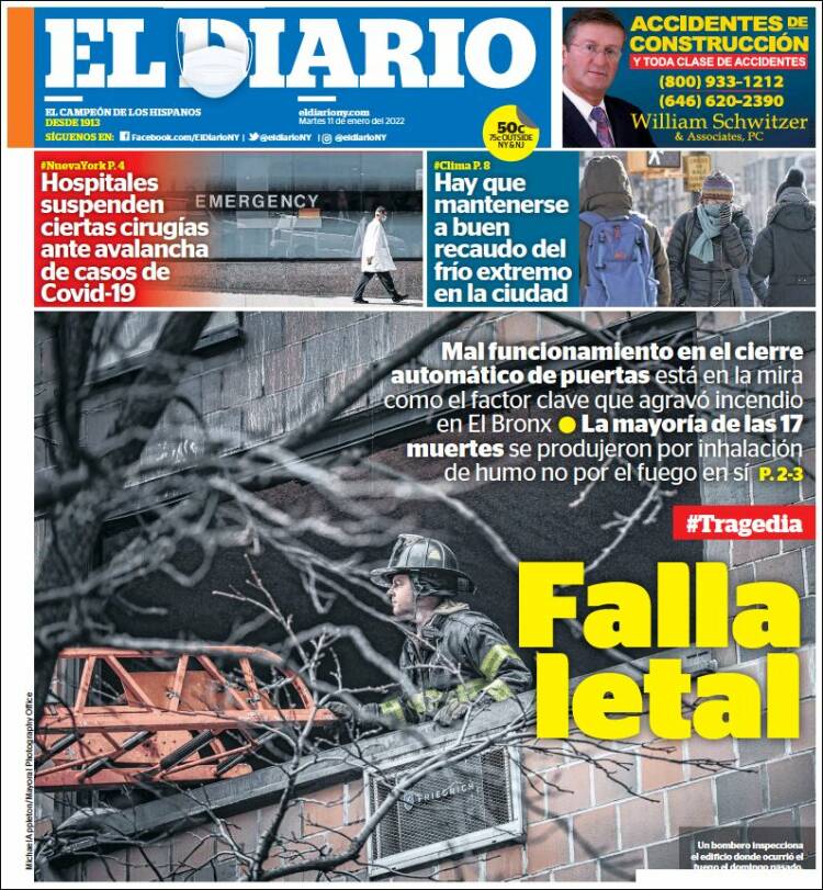 Portada de El Diario NY (USA)