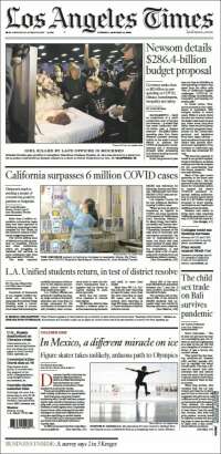 Portada de Los Angeles Times (USA)