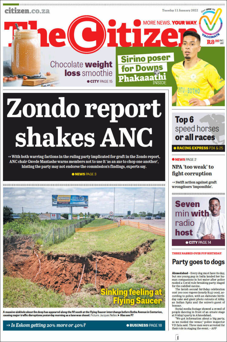 Portada de The Citizen (Sud&aacute;frica)