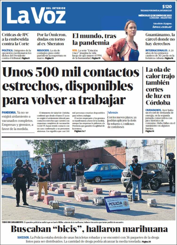 Portada de La Voz del Interior (Argentina)