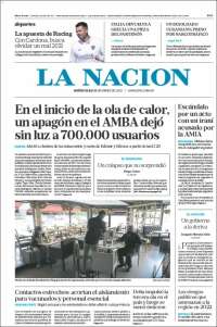 Portada de La Nación (Argentina)