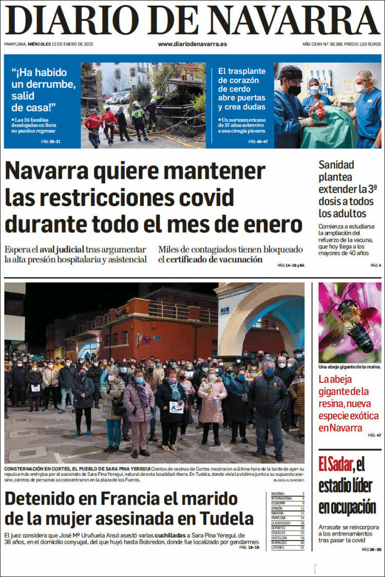 Portada de Diario de Navarra (España)