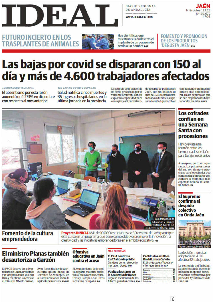 Portada de El Ideal de Jaén (Espa&ntilde;a)