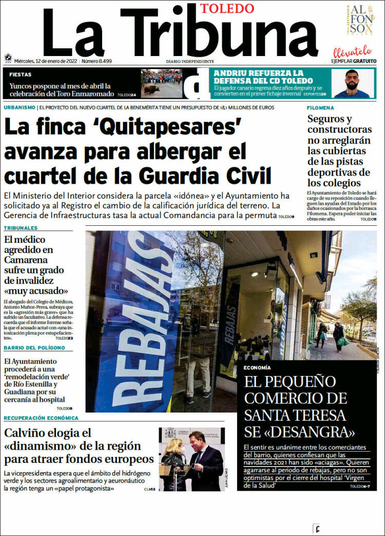 Portada de La Tribuna de Toledo (Espa&ntilde;a)