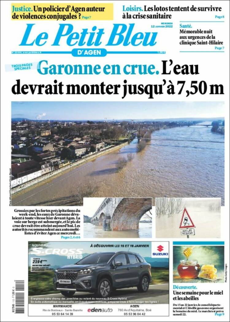 Portada de Le Petit Bleu (Francia)