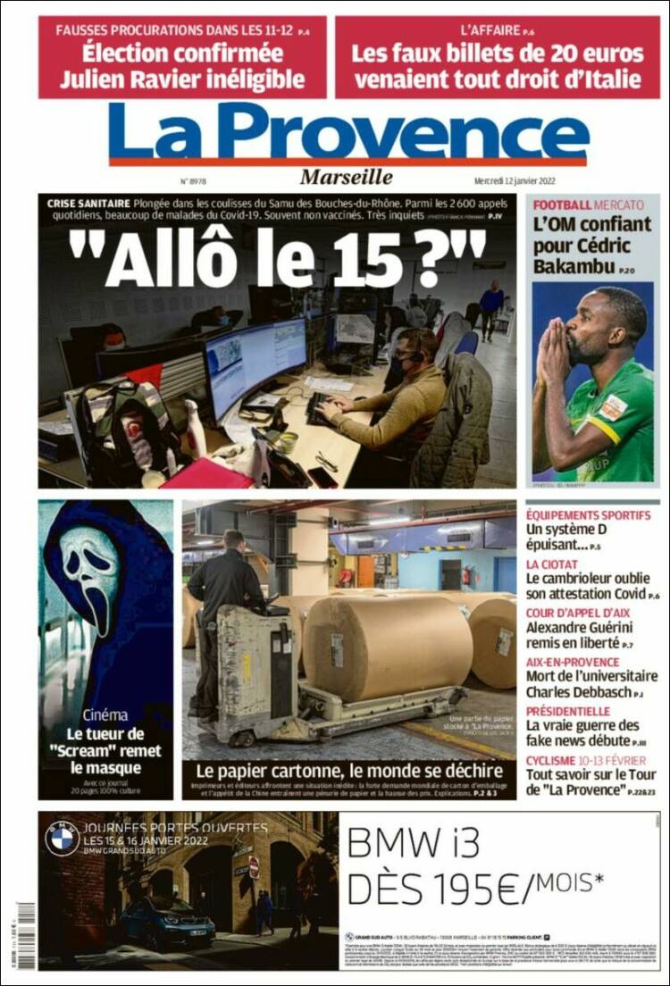 Portada de La Provence (Francia)