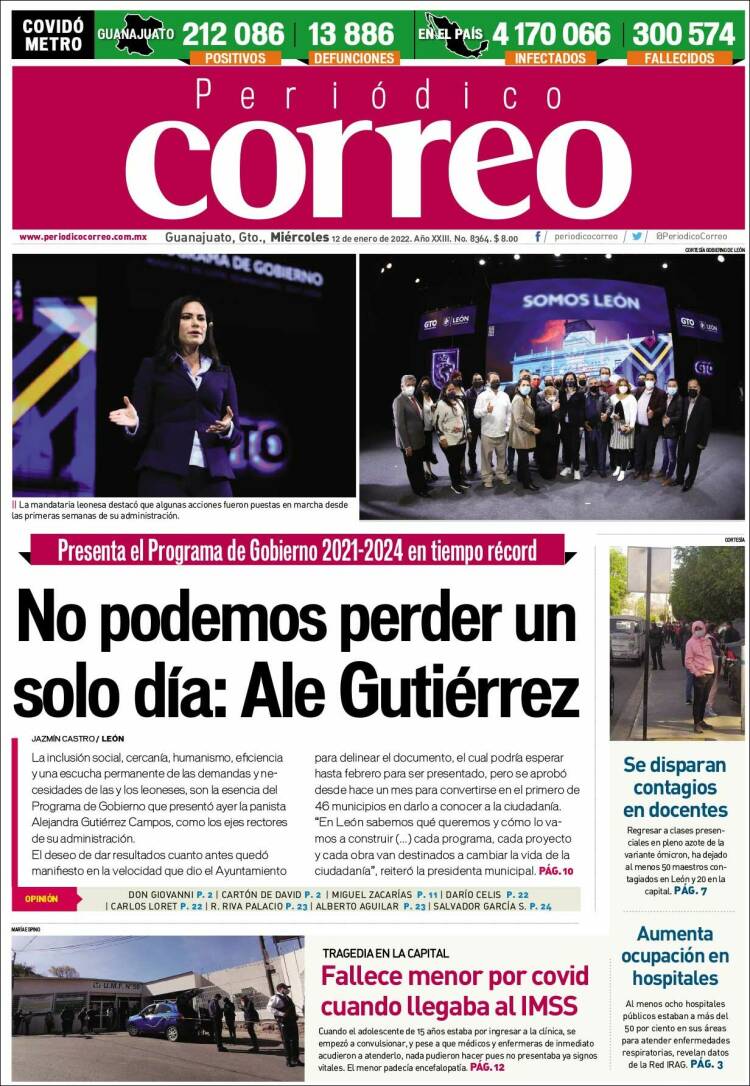 Portada de Correo - El diario del Estado de Guanajuato (México)