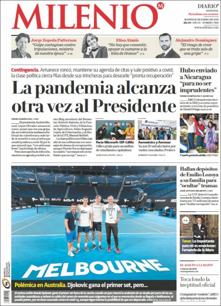 Portada de Milenio (M&eacute;xico)