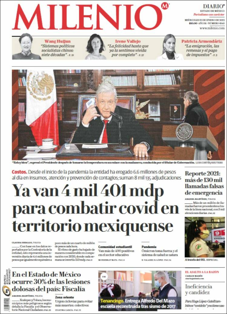 Portada de Milenio - Estado de México (M&eacute;xico)