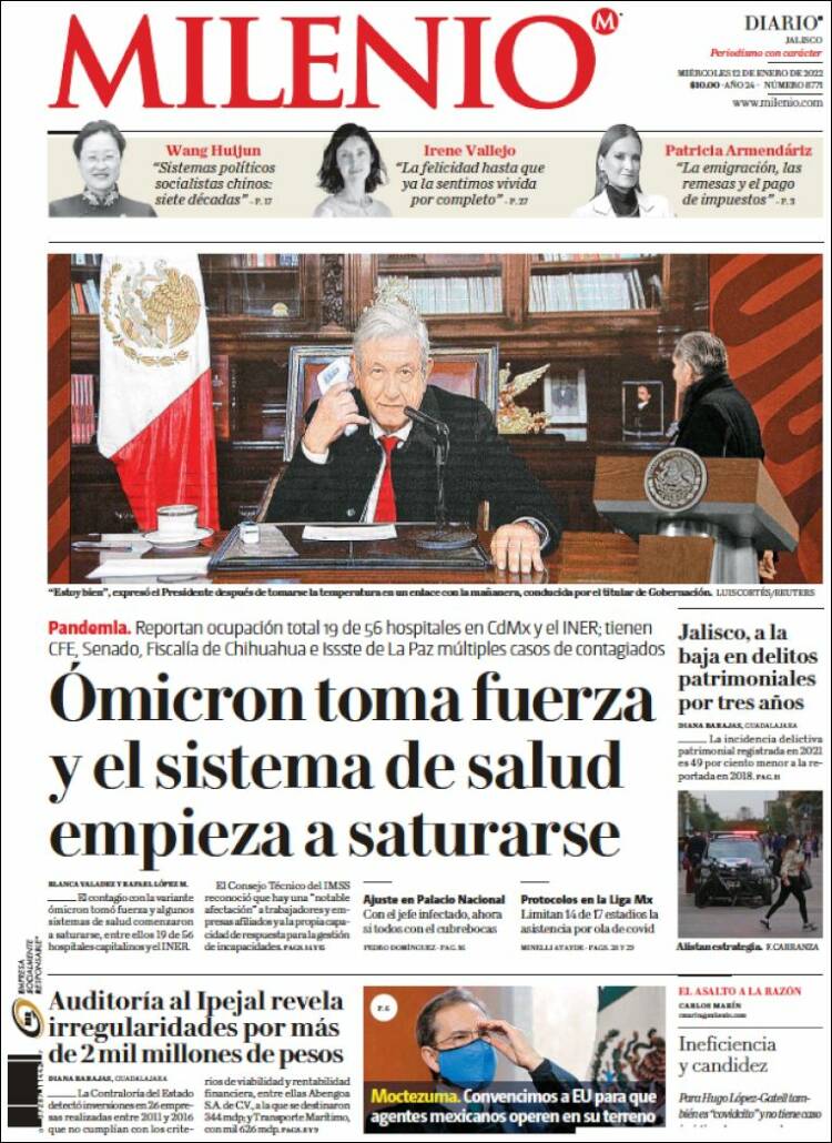 Portada de Milenio - Jalisco (M&eacute;xico)