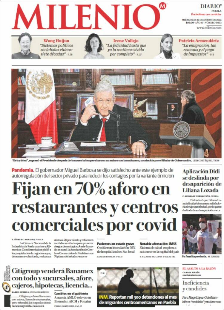 Portada de Milenio de Puebla (M&eacute;xico)