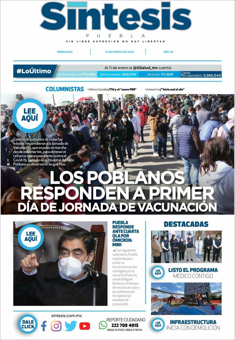 Portada de Síntesis - Puebla (M&eacute;xico)