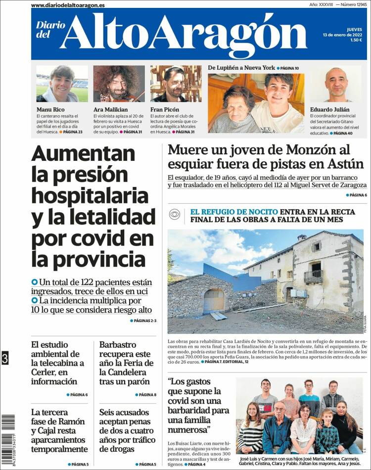 Portada de Diario del AltoAragón (España)