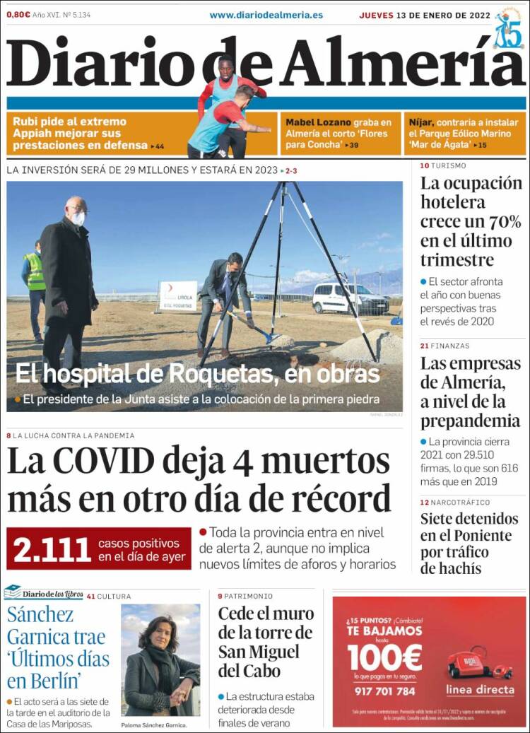 Portada de Diario de Almería (España)