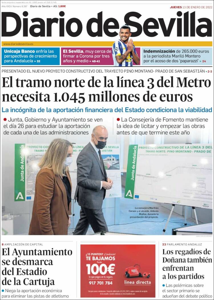 Portada de Diario de Sevilla (España)