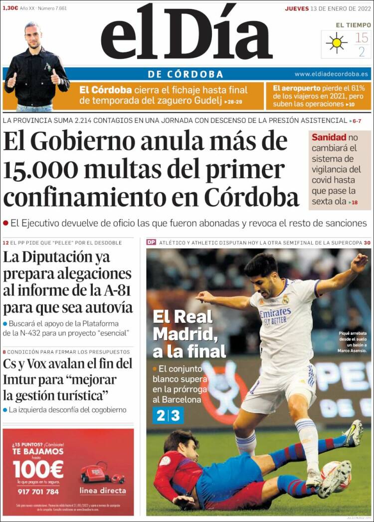 Portada de El Día de Córdoba (España)