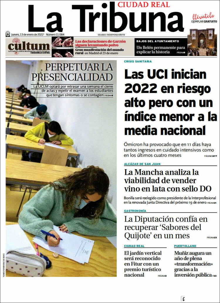 Portada de La Tribuna de Ciudad Real (España)