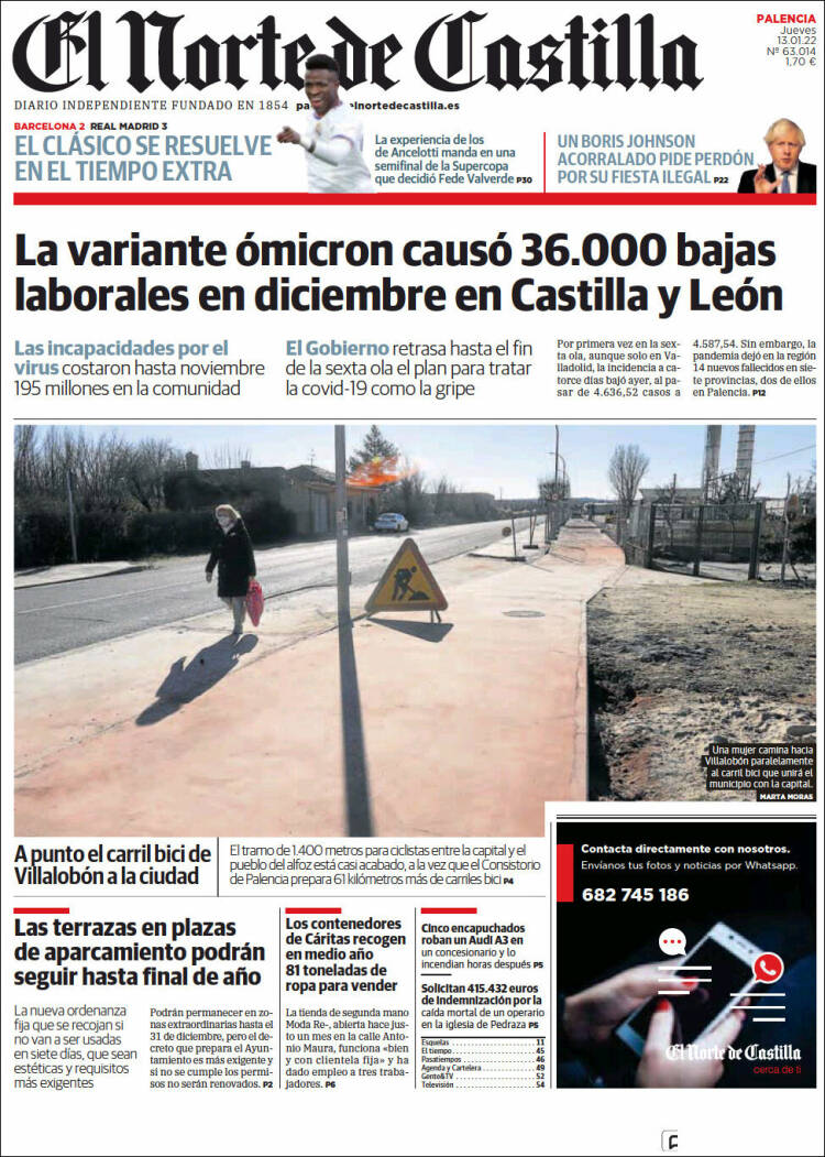 Portada de Norte de Castilla - Palencia (España)