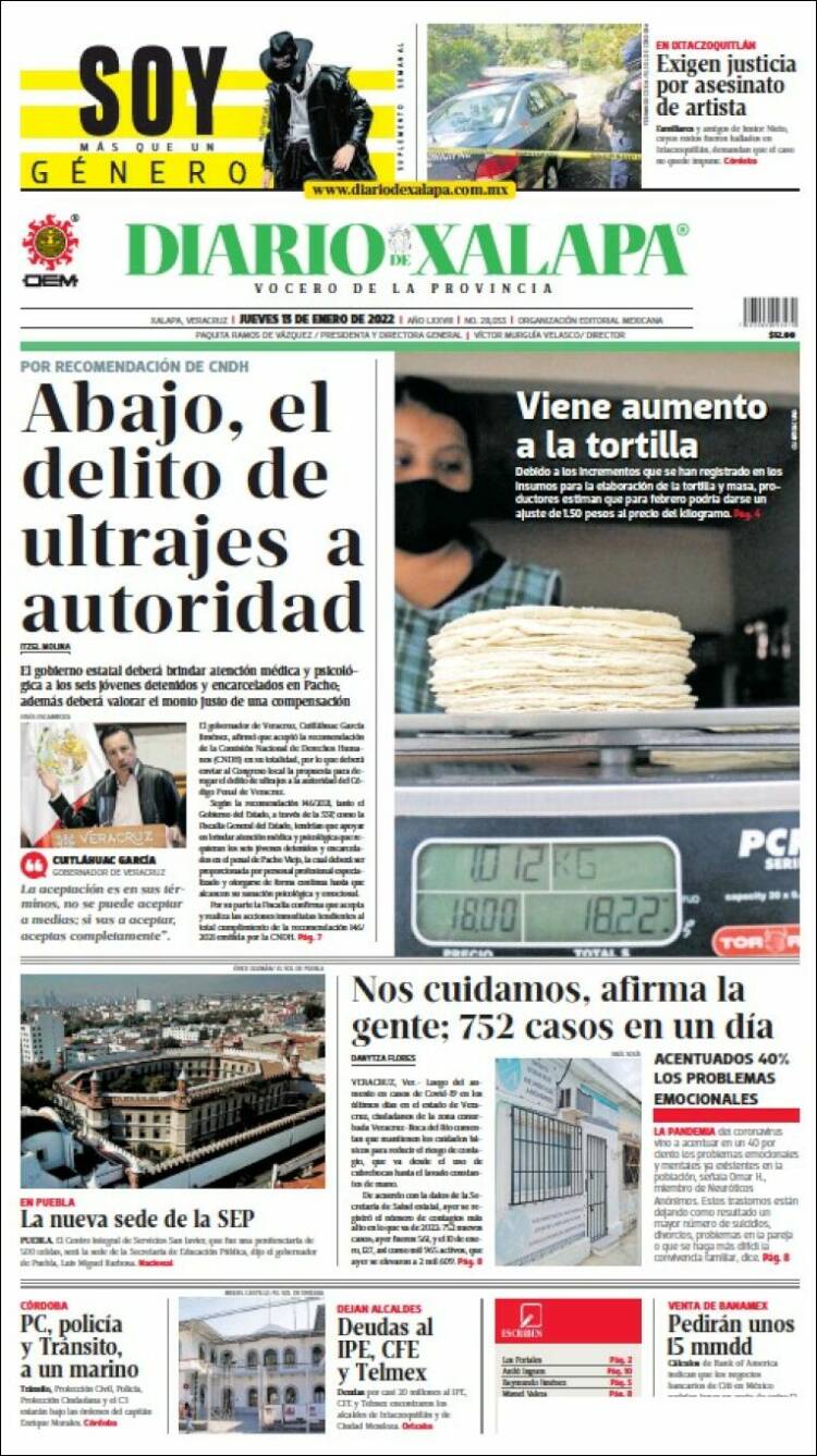 Portada de Diario de Xalapa (México)