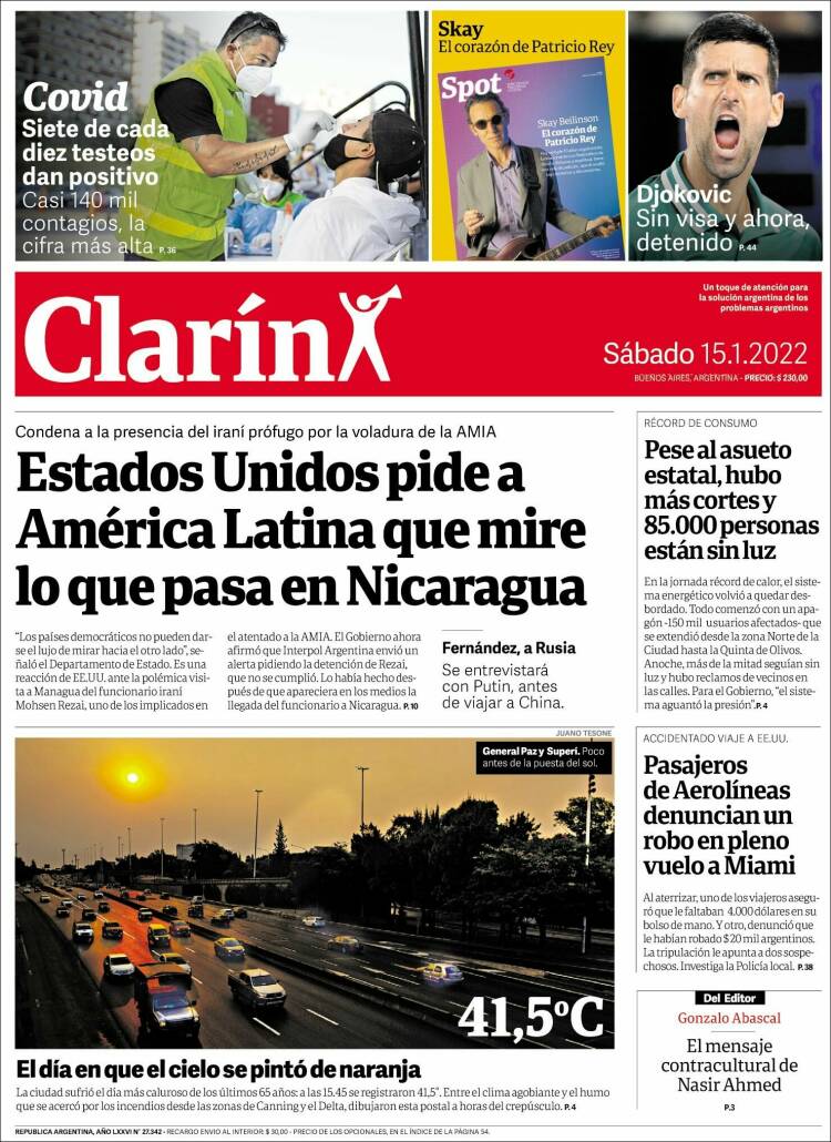 Portada de Clarín (Argentine)