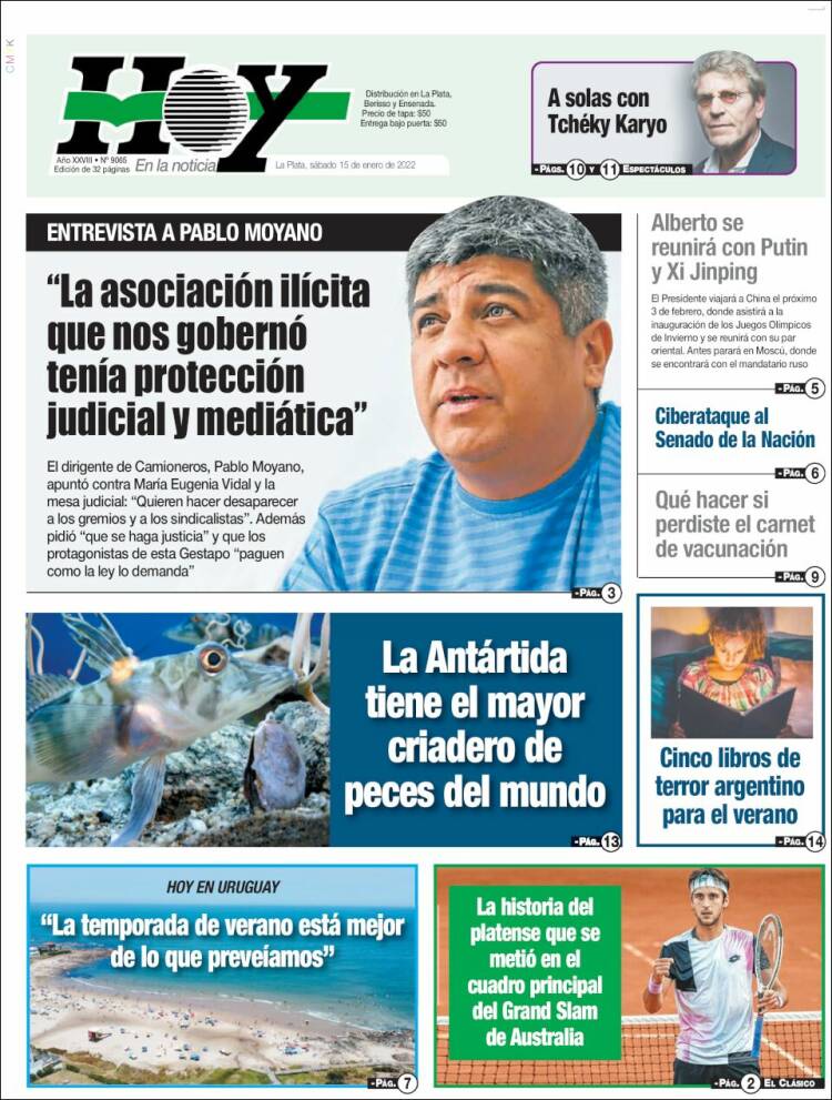 Portada de Diario Hoy (Argentina)