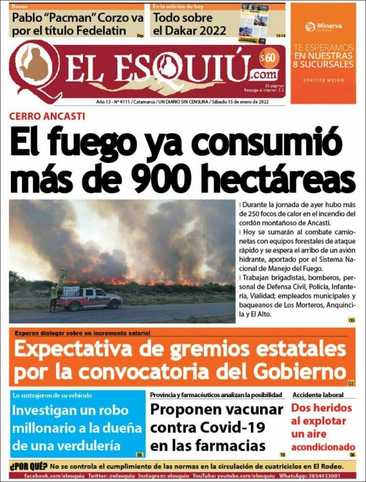 Portada de El Esquiu (Argentina)