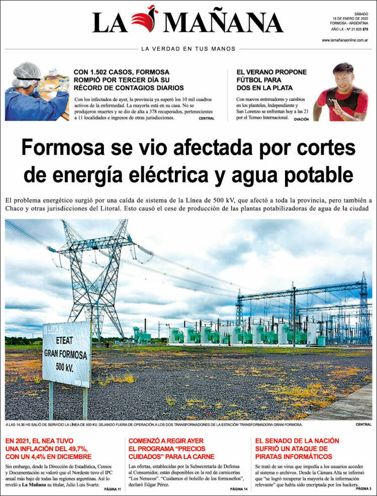 Portada de Diario La Mañana (Argentina)