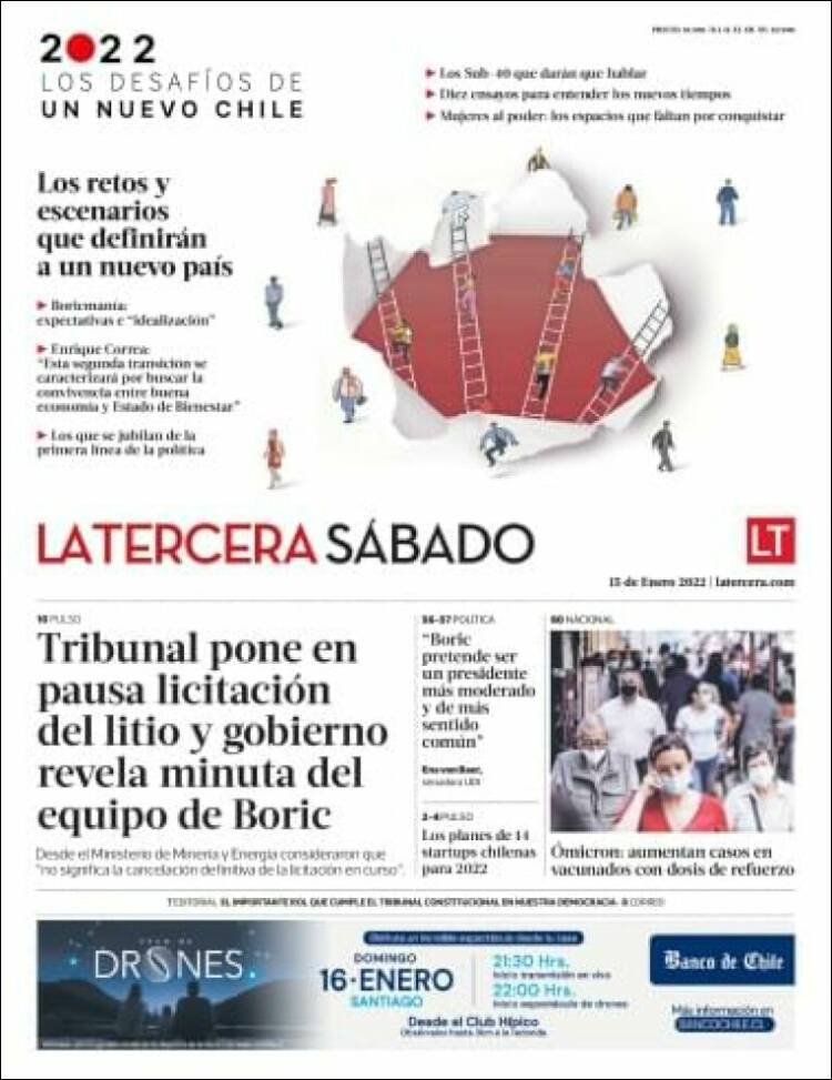 Portada de La Tercera (Chile)
