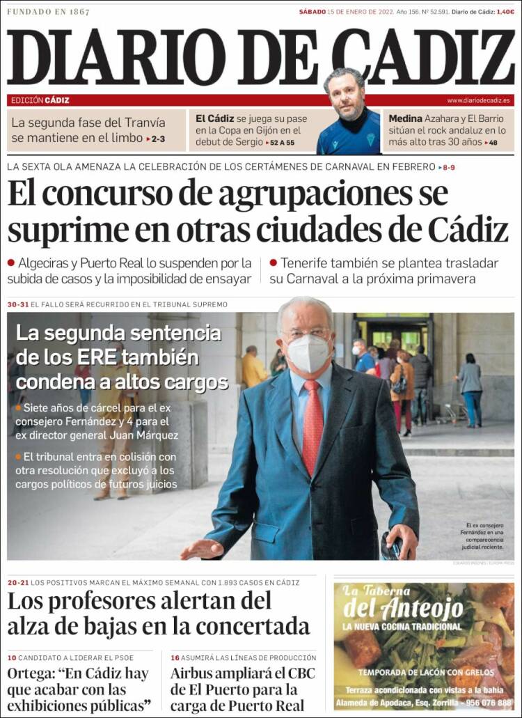 Portada de Diario de Cádiz (Spain)