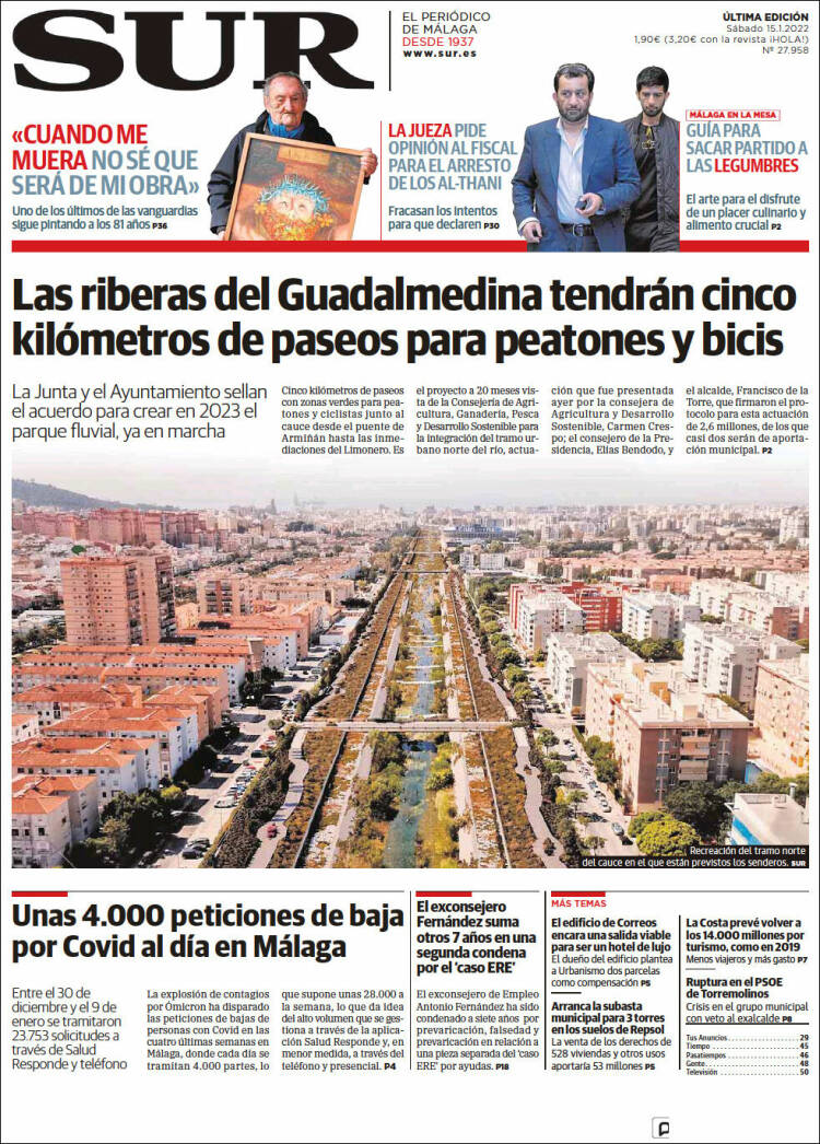 Portada de Diario el Sur (Espagne)