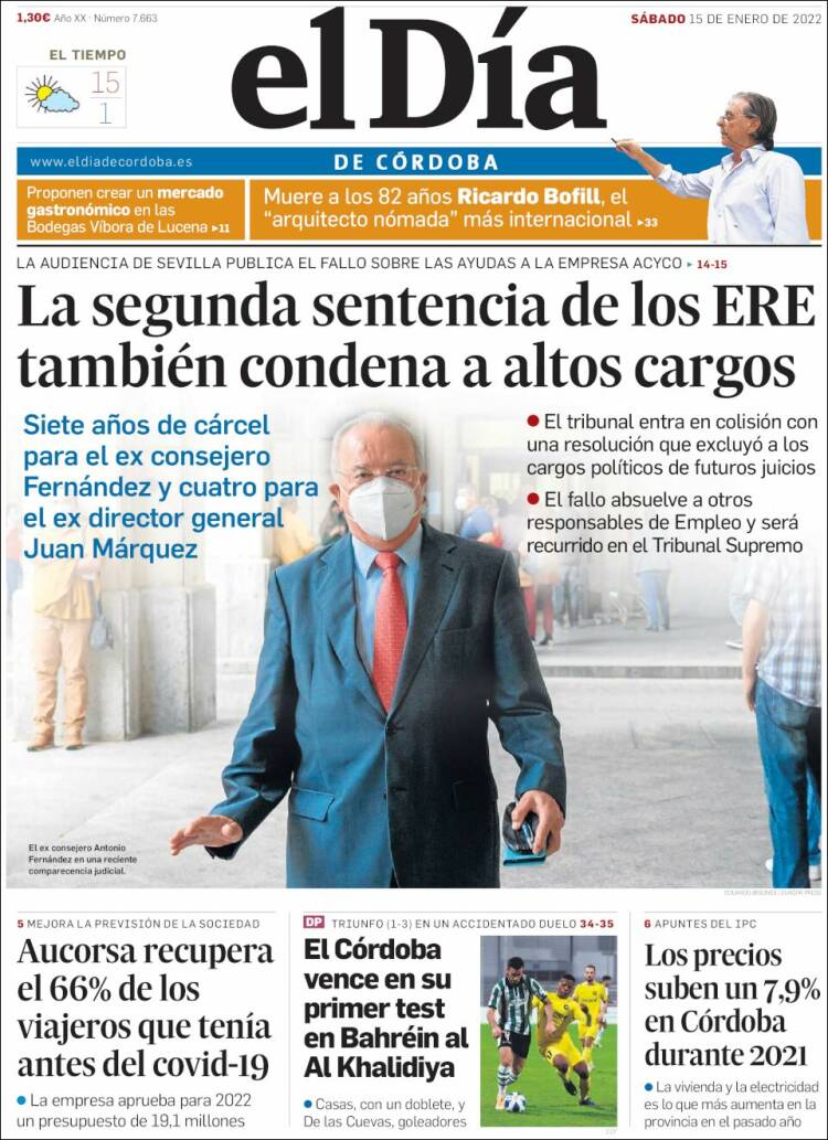 Portada de El Día de Córdoba (España)